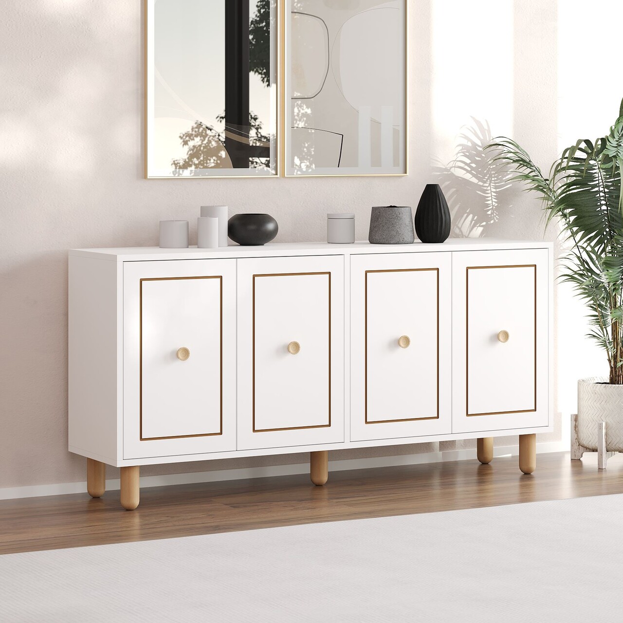 Consola, Hanah Home, Urban, 150x73x36 cm, Alb - imagine 6